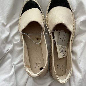 Black and cream brand new espadrilles